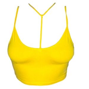 Yellow crop top tee